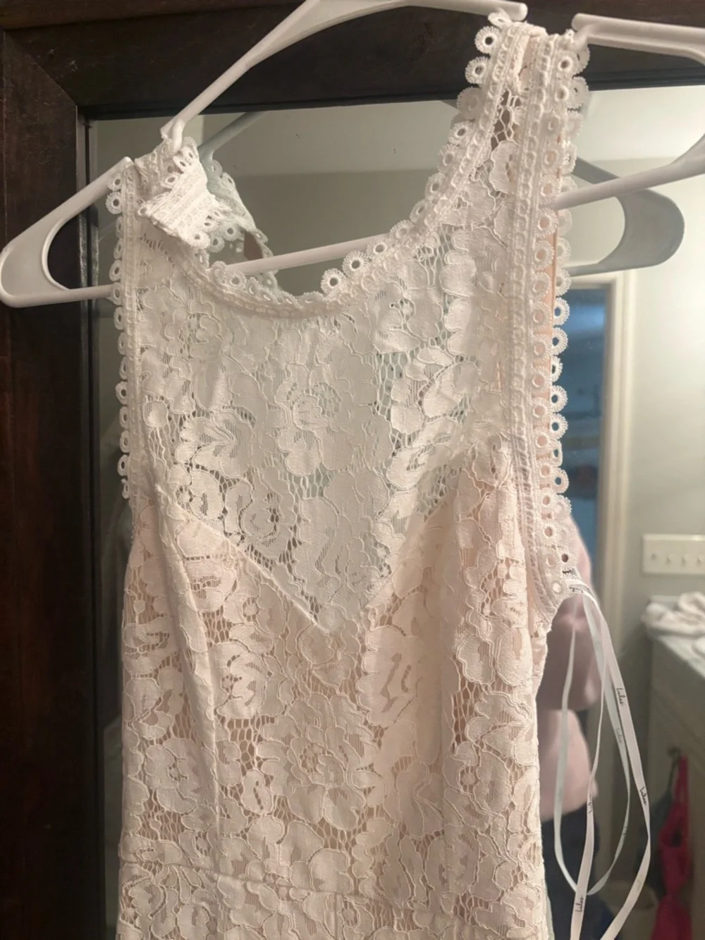 Lulus Love Everlasting floral white Lace Sleeveless wedding Dress xs - Picture 6 of 8